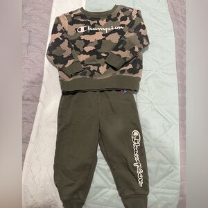 Champion Kids' Green and Tan SweatSet